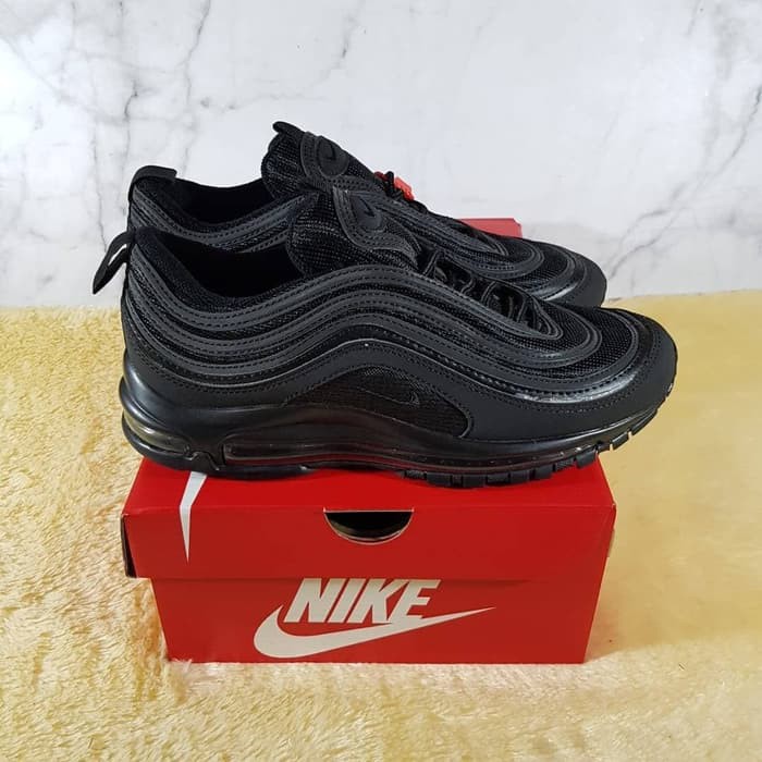 PUSAT SEPATU NIKE AIR MAX 97 TRIPLE BLACK / AIRMAX 97 RUNNING SNEAKERS ORIGINAL IMPORT TERBARU