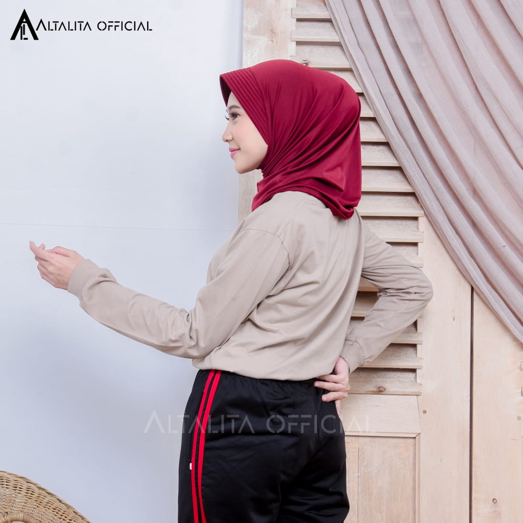 Altalita - Hijab Instan Nadira Sport Bergo Instant Sporty Jersey Spandek Premium pet Antem Olahraga Volly Senam High Quality