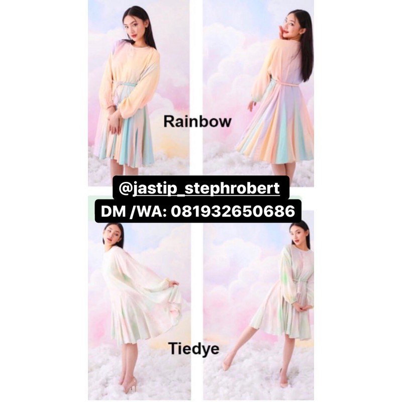VoNe pelunasan warna rainbow XXL - cherrie dress