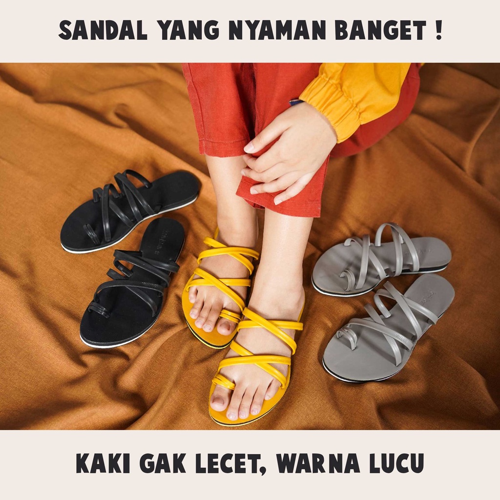 ISRIN ISRAN ORIGINAL KIREINA Sandal Tali Wanita Sendal Slip On Teplek