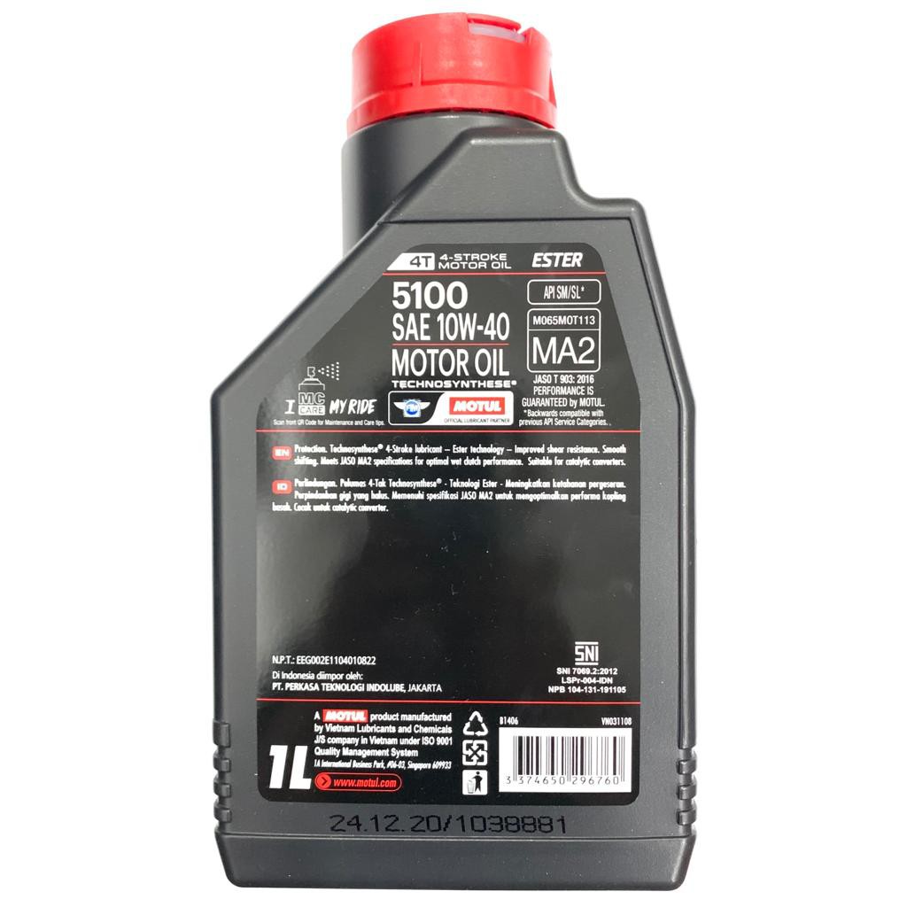 OLI MOTUL 5100 4T 10W40 1000ML ESTER ORIGINAL