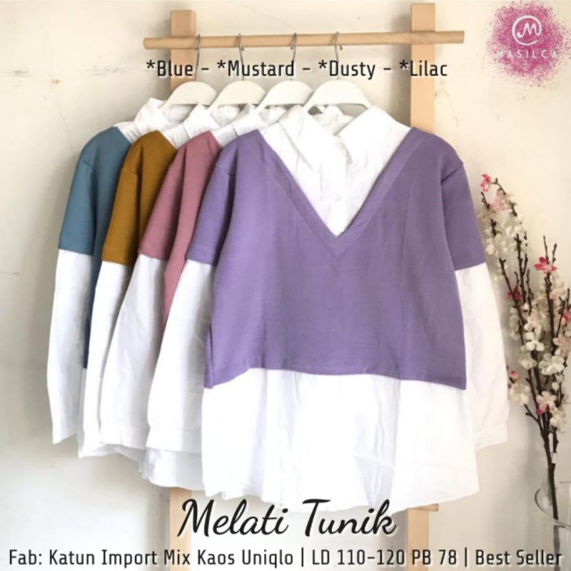 BAJU ATASAN WANITA JUMBO BIG SIZE KAOS LD 110-120 CM // MELATI TUNIK BY AD HIJAB FASHION HQ