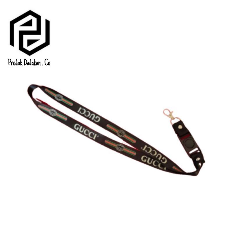 

lanyard gantungan GUCCI logo/kunci/tulisan/tali kartu nama/flashdisk/key/kartu nama/idcard/hp
