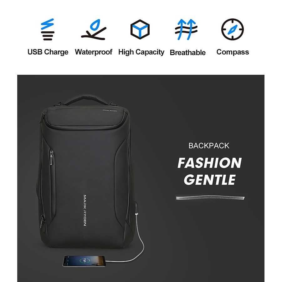 Mark Ryden Tas Ransel Laptop dengan USB Charger Upgrade Vers - MR9031