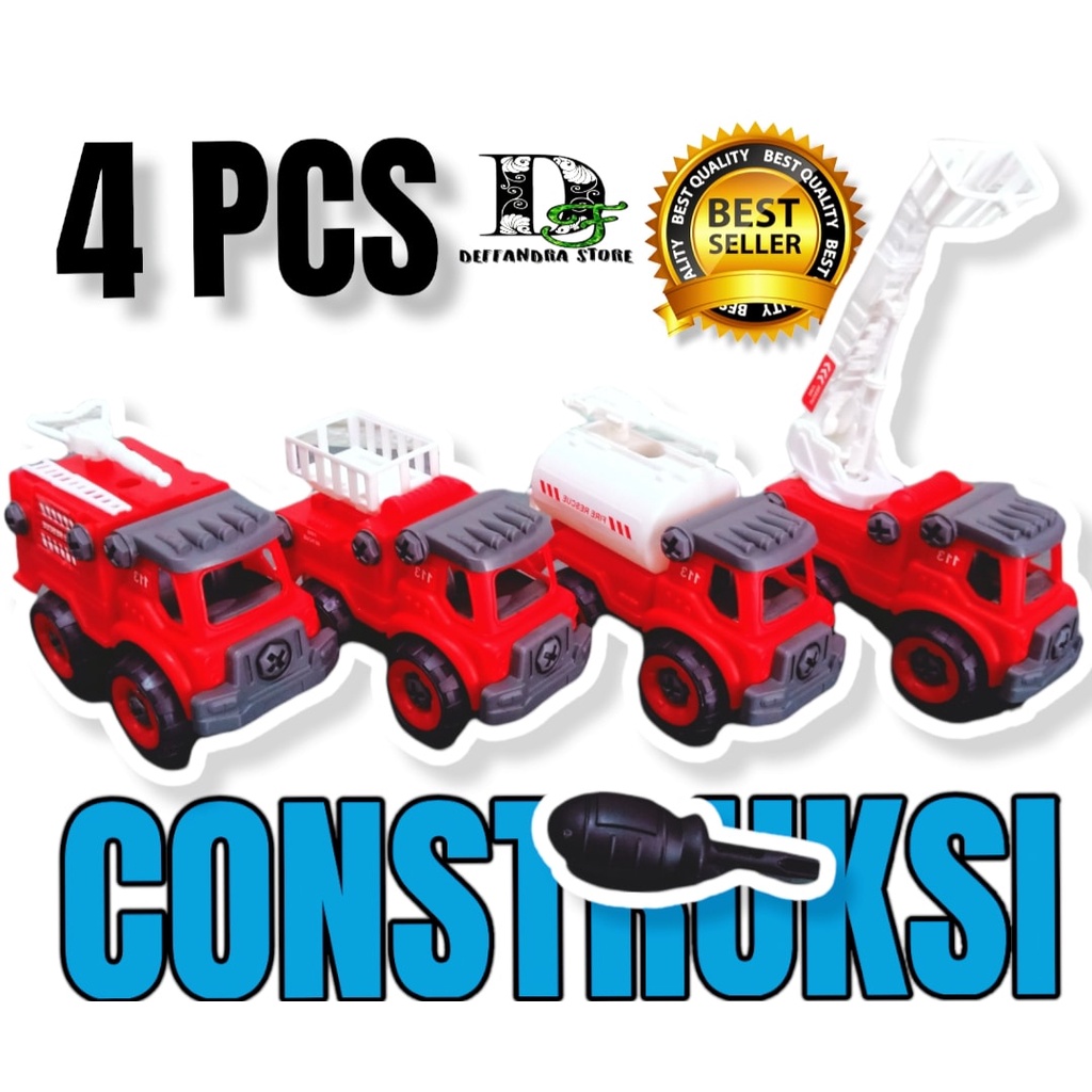 DF Kaguyaplas kontruksi DIY mekanik cilik truck isi 4 pcs free obeng truck construction