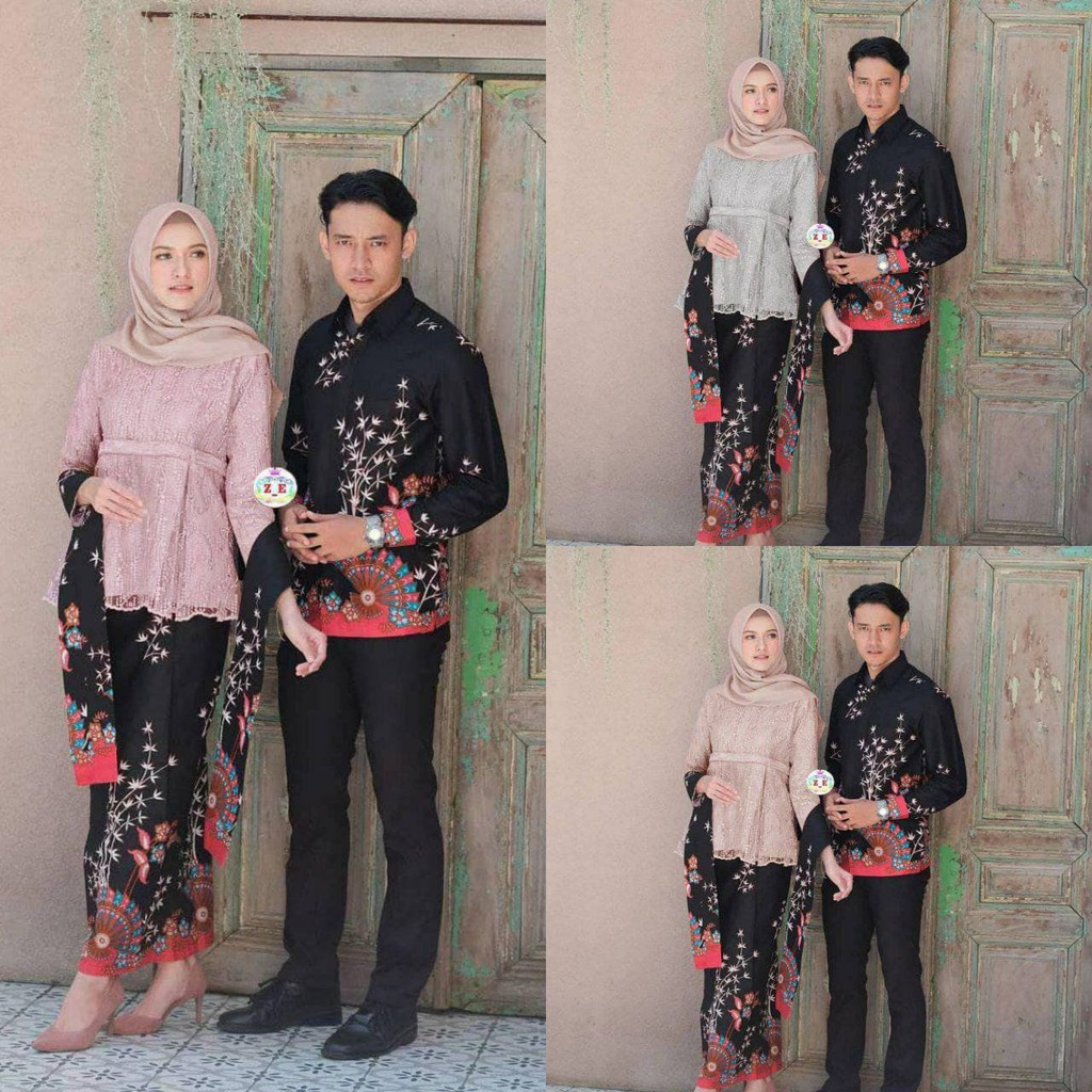 Kebaya Couple Modern Wisuda - Brukat Kondangan Brukat Couple Dress