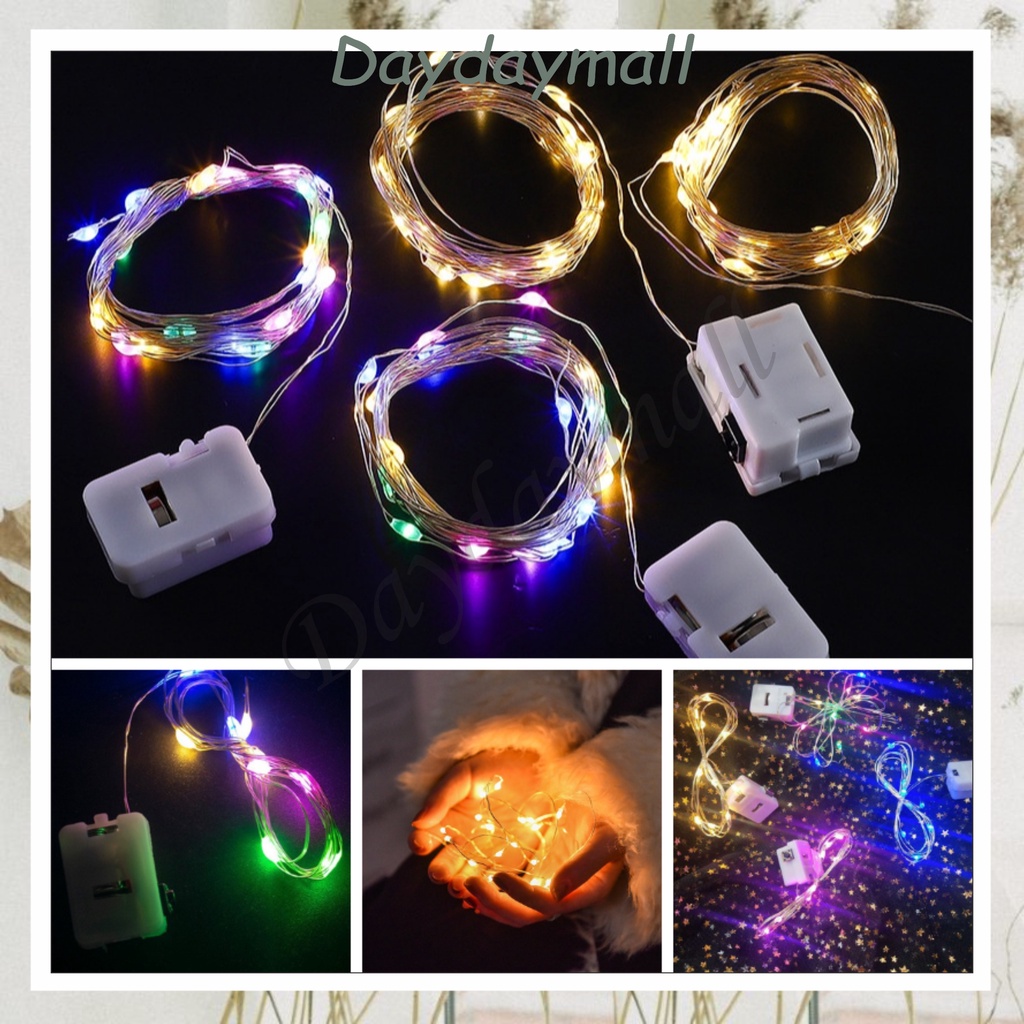 Lampu led Lampu Tumblr Kawat Hias Dekorasi / Fairy Cooper Light Baterai LED 1 meter dan 2 meter Fariy lights 59 60 61 [1KG=100PCS]