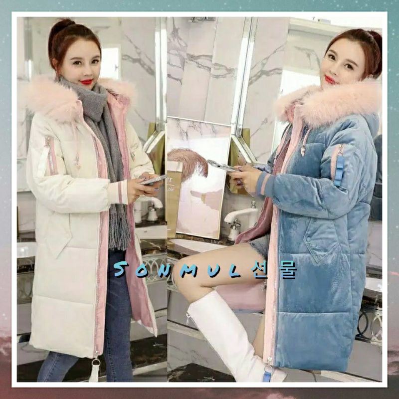 READY INDONESIA WOMAN WINTER PREMIUM VELVET PADDING COAT 'FAVE' JAKET WANITA MUSIM DINGIN IMPOR