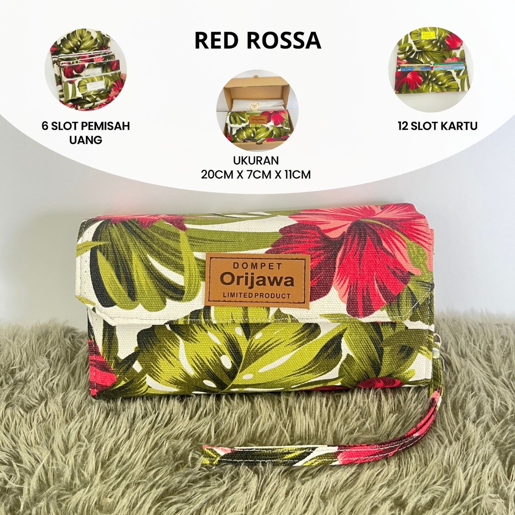 Dompet ORIJAWA Motif Red Rossa Dompet Pintar Multifungsi | Original Multiguna Aesthetic Estetik Desa