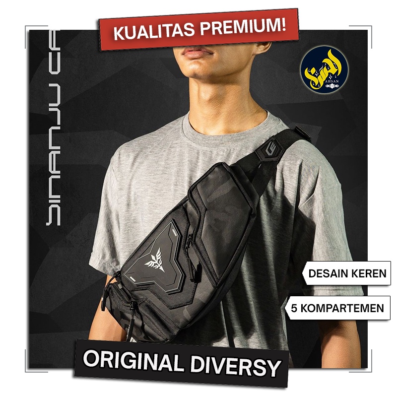 Tas Pinggang Sling Bag Waistbag Pria Original Diversy Sinanju Camo Kualitas Premium