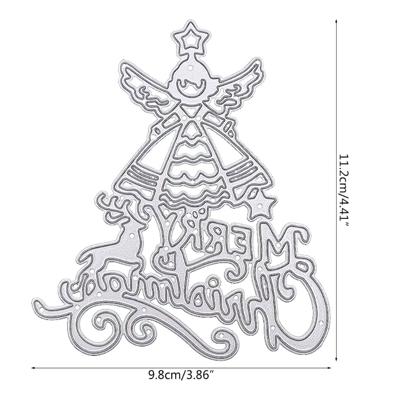 Cetakan Stensil Cutting Dies Motif Malaikat Natal Bahan Metal Untuk Scrapbook / Craft DIY / Embossing