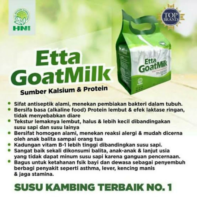 

susu kambing ettawa/ EGM HPAI/ ETTA GOAT MILK - isi 10 saset @25gr