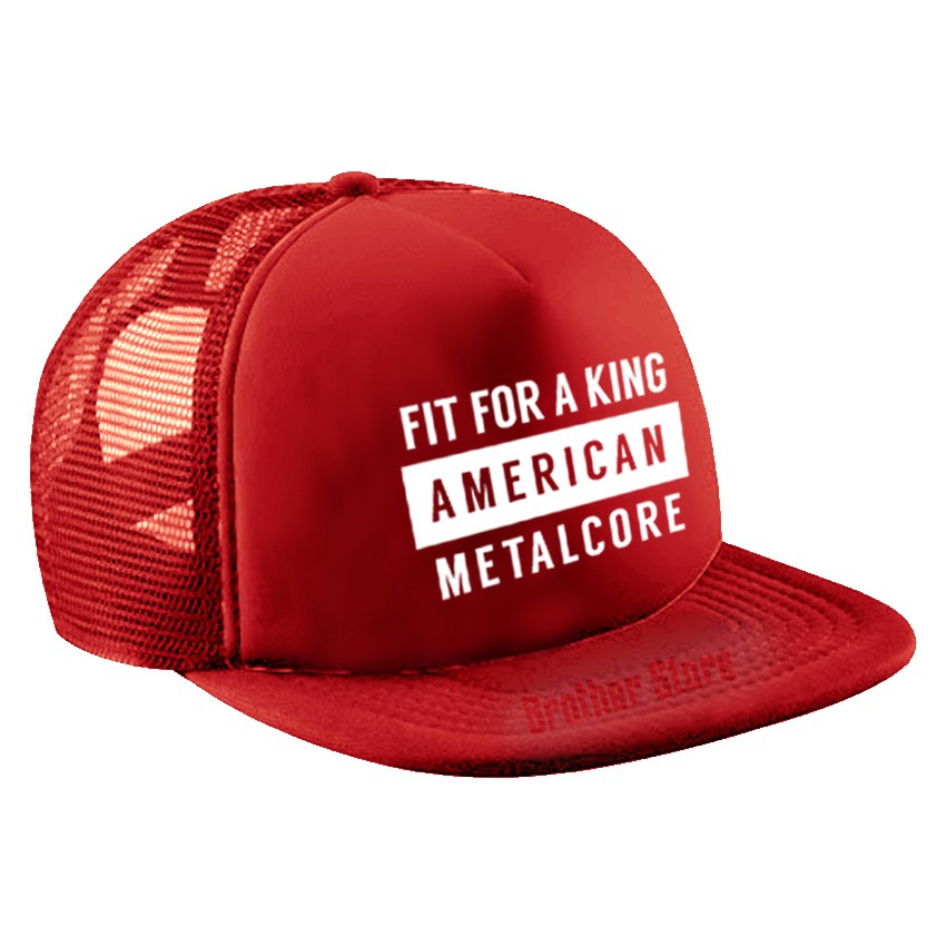 Topi Snapback Jaring American Metalcore USA White  - Black Premium