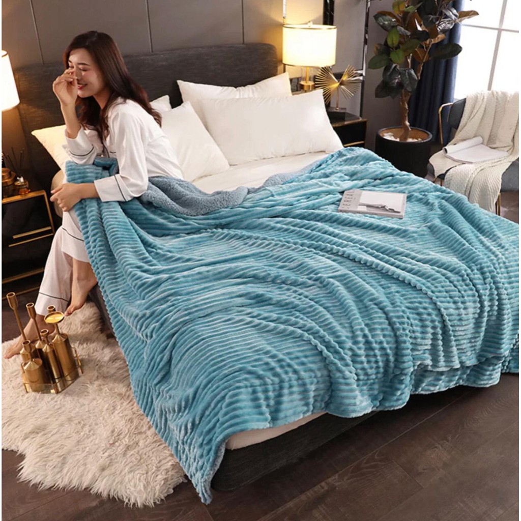 Selimut Bulu Fashion Polos Super Lembut Dan Halus Ukuran 180x200 Terbaru
