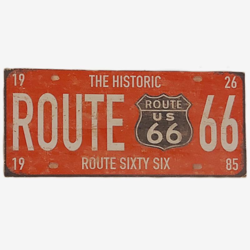 PAJANGAN HIASAN DINDING THE HISTORIC ROUTE US 66 SIXTY SIX 35 x 2 x 15.5 cm