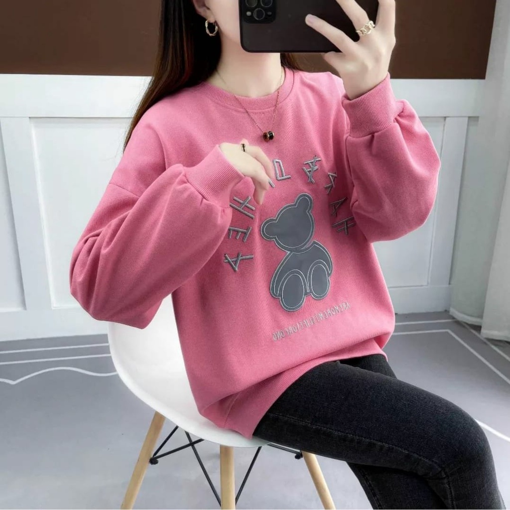 PCS SWEATER AURORA 3 UKURAN L XL XXL FASHION PAKAIAN WANITA ATASAN BAHAN BABYTERRY FE