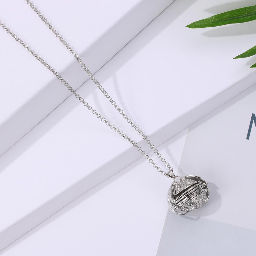 Preva Memory Floating Locket Necklace Hadiah Perhiasan Foto Keluarga Sayap Malaikat