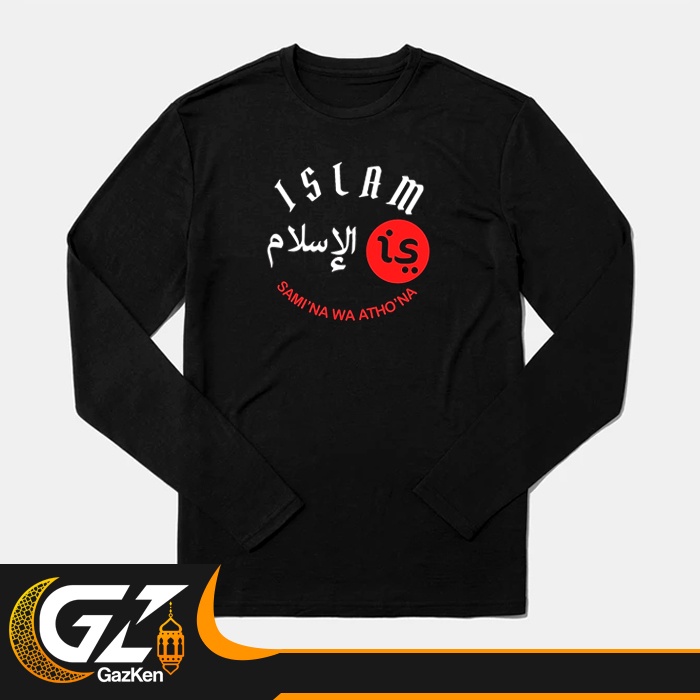 Kaos Dakwah Islam Sami Na Wa Atho Na Tangan Panjang Cotton Combed Unisex