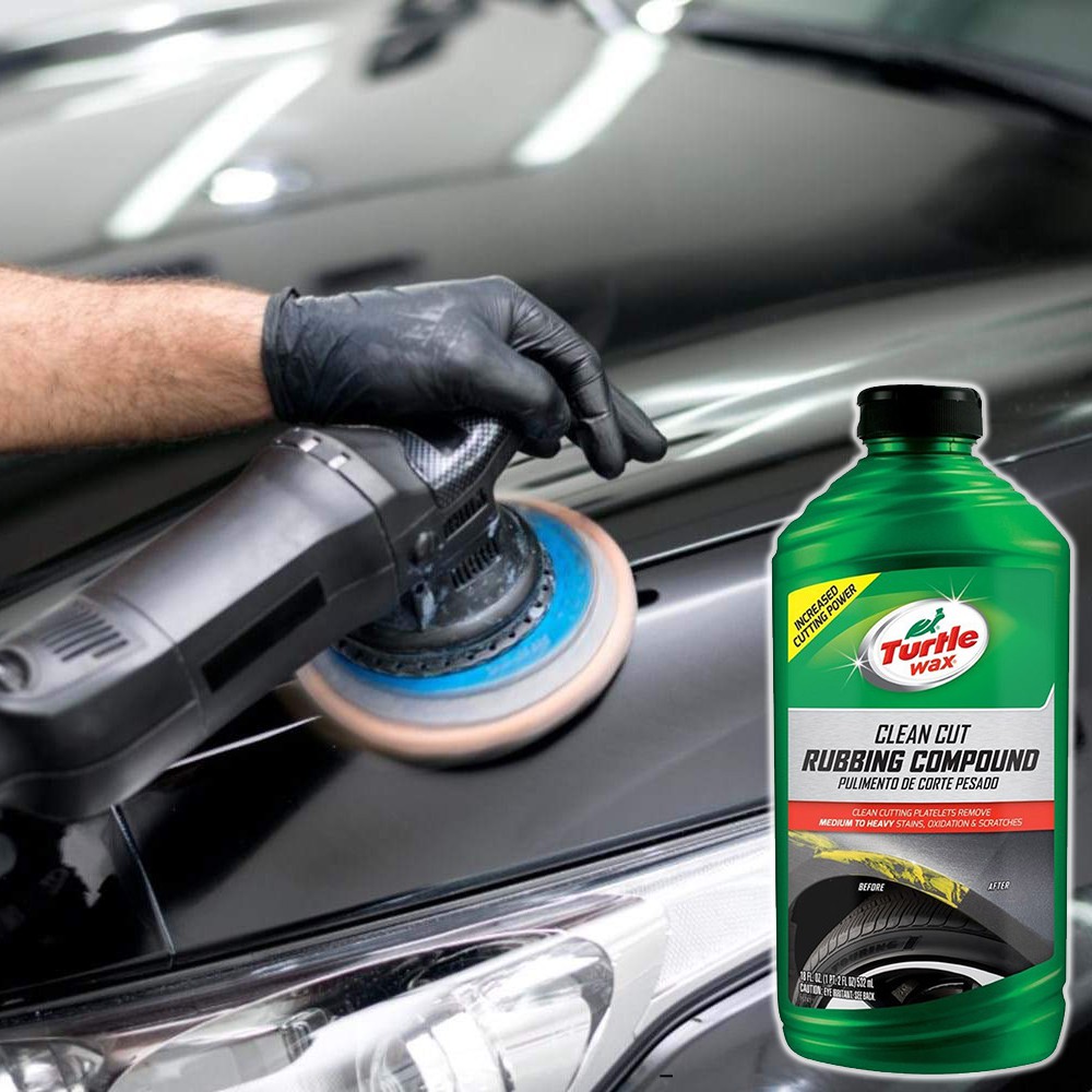 Turtle Wax Clean Cut Rubbing Compound 532ml - Liquid / Atasi Oksidasi Ringan Goresan Halus Acid Rain