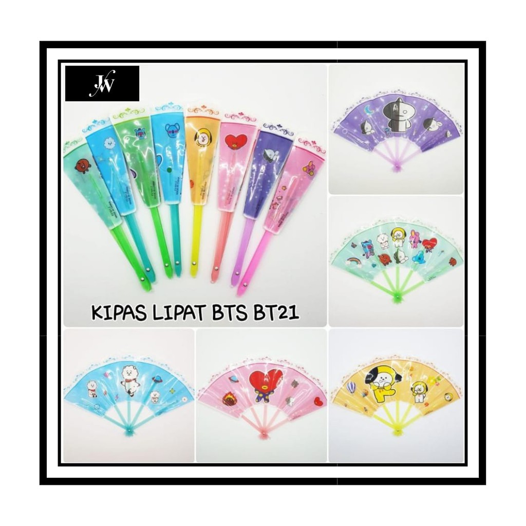 KIPAS LIPAT BTS BT21 / KIPAS TANGAN KPOP BT21 BTS / KIPAS PERAKTIS LIPAT BTS