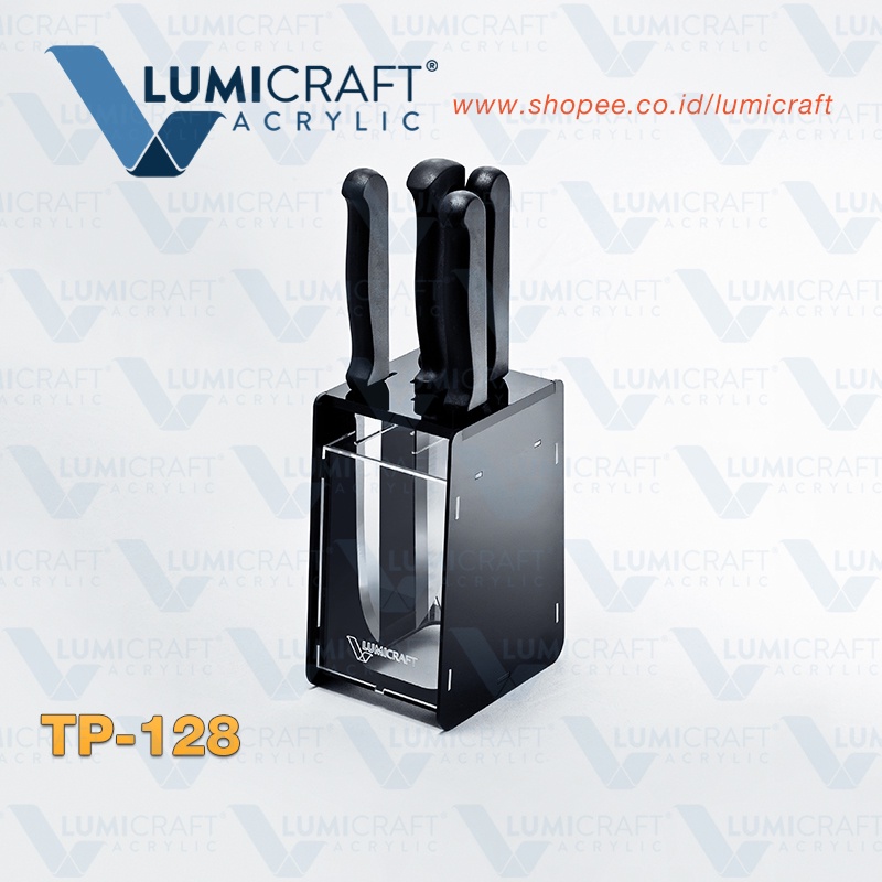 Tempat Pisau Akrilik (Kecil) / Acrylic Knife Stand Holder Size Small | Lumicraft TP-128