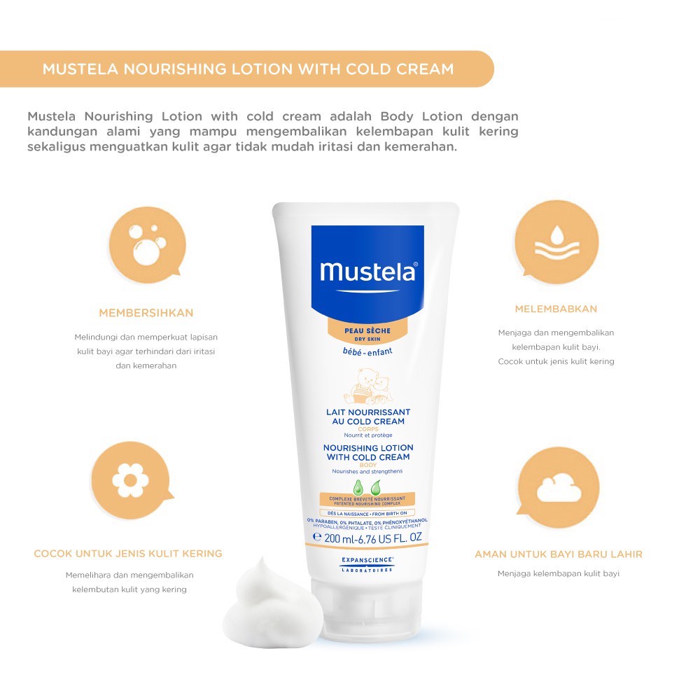 [PROMO] Mustela Nourishing Lotion With Cold Cream 200ml