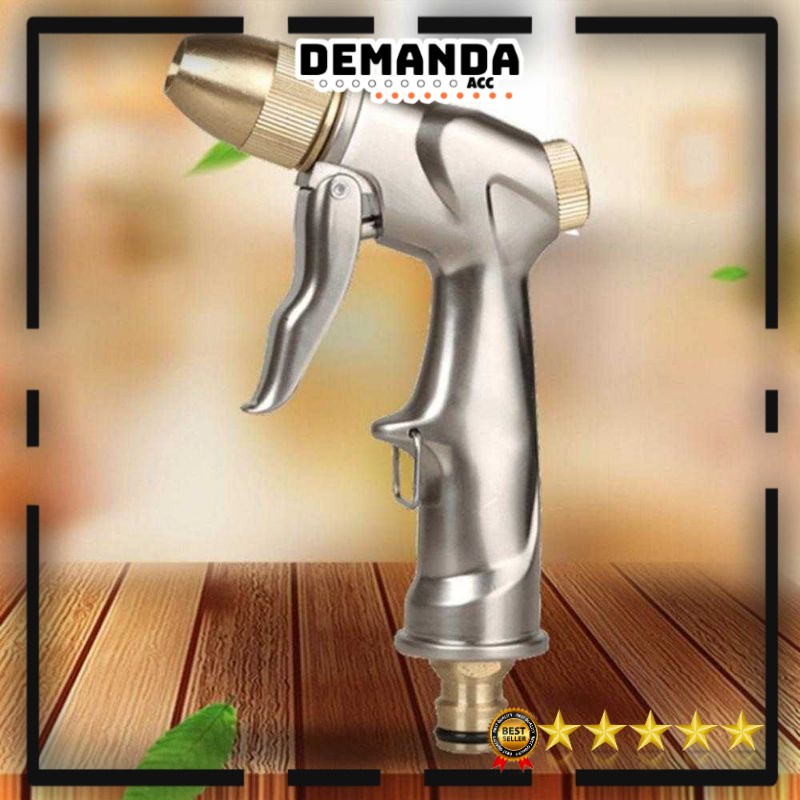 Semprotan Air Carzkool Head Spray Steam Cuci Mobil Motor Pure Copper Water Gun - CZ207 Silver