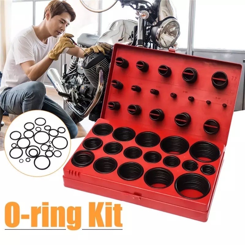 ( BIG PROMO - BISA COD ) O-ring Set - Karet Rubber O Ring Seal Tightening 225PCS - Karet Ring Set - Seal Set Motor Mobil - karet seal mesin, seal motor - seal mobil - Sealing Rings Gasket Assortment Set Kit Box Oil Waterproof - seal berbeda beda ukuran