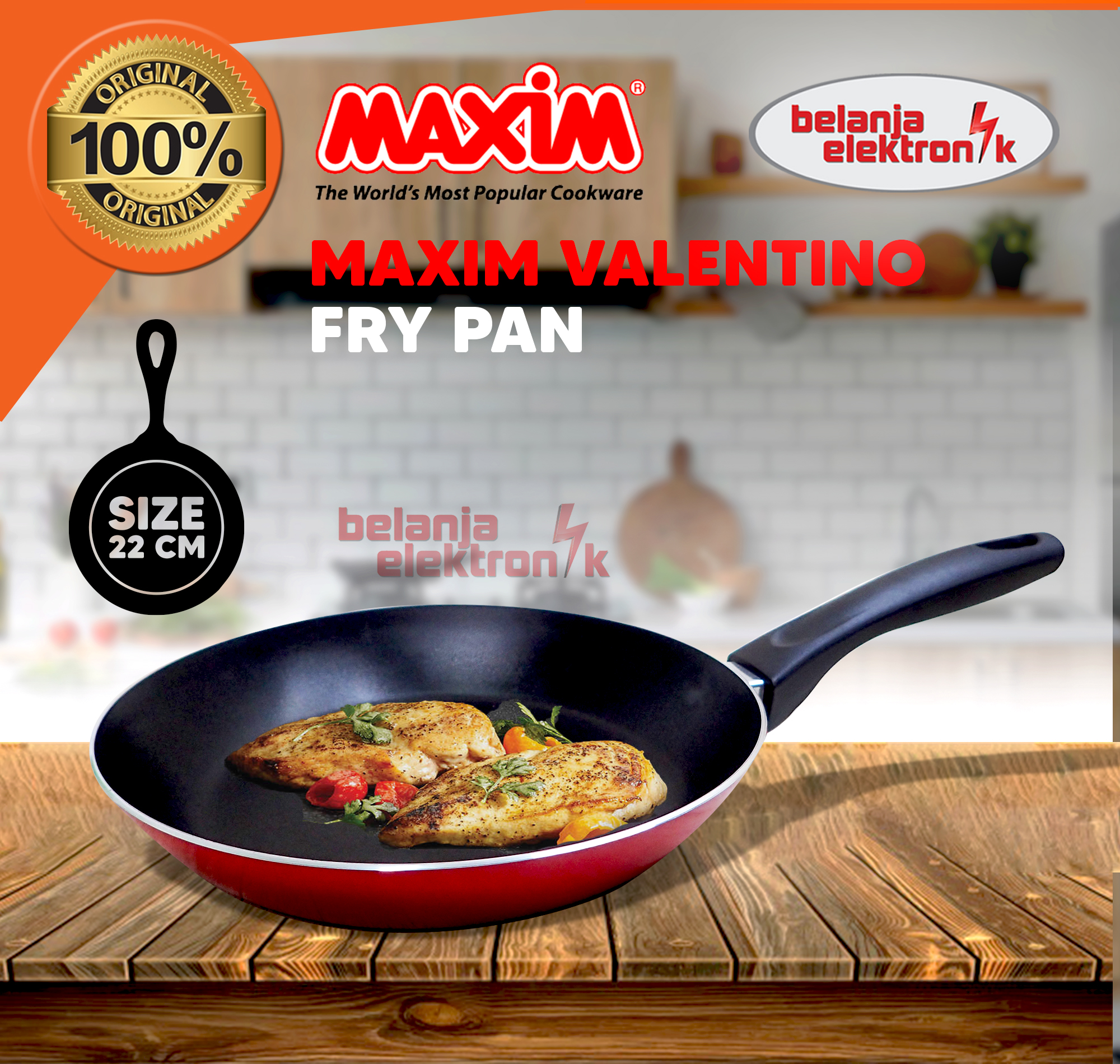 Wajan/penggorengan Maxim Valentino Fry Pan 22 Cm