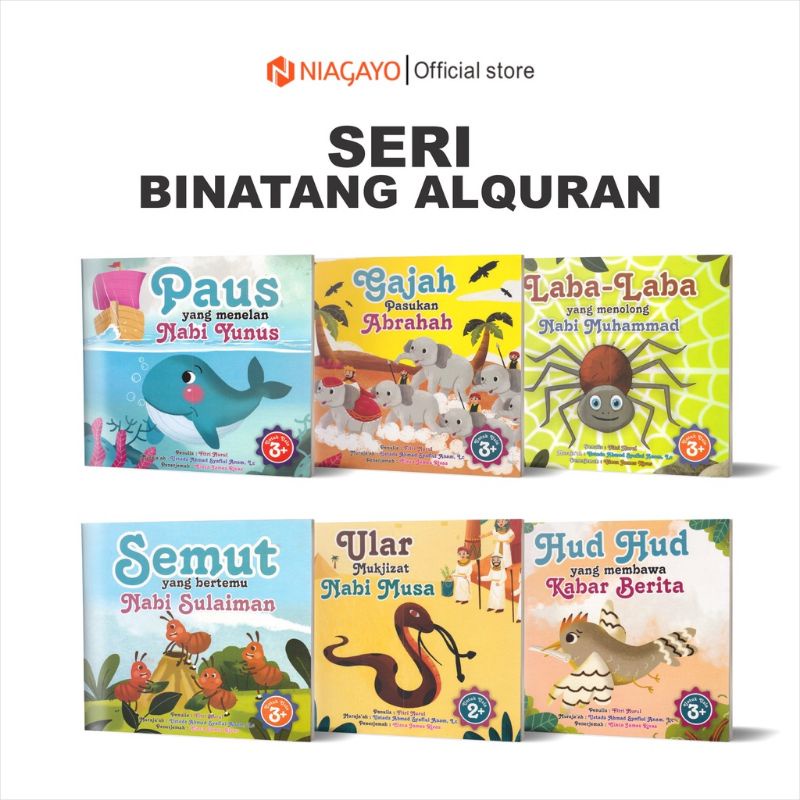 

Paket Buku Cerita Anak Muslim Seri Hewan Dalam Al Quran - Glossy isi 6 Pcs
