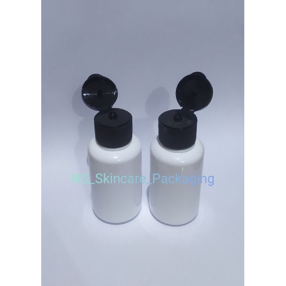 Botol 60ml / 70ml tubular tutup fliptop hitam / fliptop jamur hitam