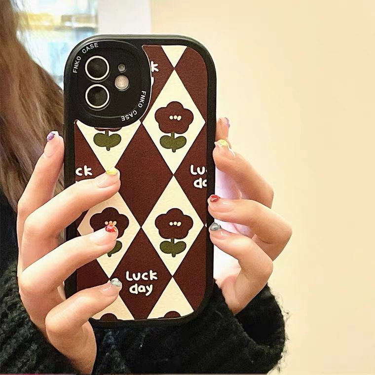 [TPC] Phone Case IPHONE 6 6S 7 8 PLUS X XS MAX XR 11 12 13 PRO MAX RED CHERRY &amp; BROWN FLOWER Casing Case Korean Cute IP025