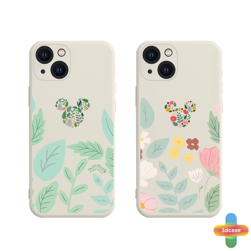 Case Compatible For IPhone 11 12 13 PRO MAX 6 7 6S 8 Plus X XR XS MAX 11 12 13 mini Se 2020 6SPlus 7Plus 6Plus 8Plus XSMAX A54 A15 A16 A9 A5 A7 A5S Y12 Y20 Cute Mickey Minnie Mouse Flower Anti-fall Case