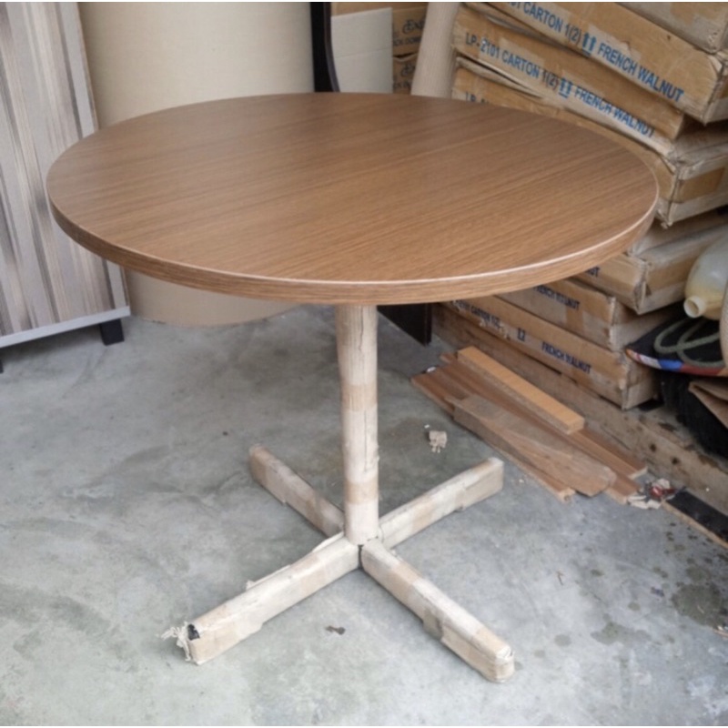 Meja Bulat Kaki Besi Minimalis 100cm / MEDAN SUMUT