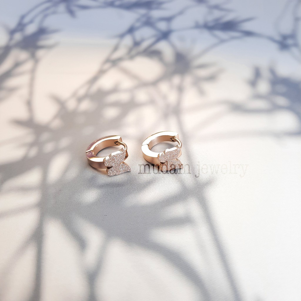 Antng Jepit Titanium Kupu-Kupu Polos Swasa Untuk Anak dan Dewasa Warna Rosegold, Gold dan Silver
