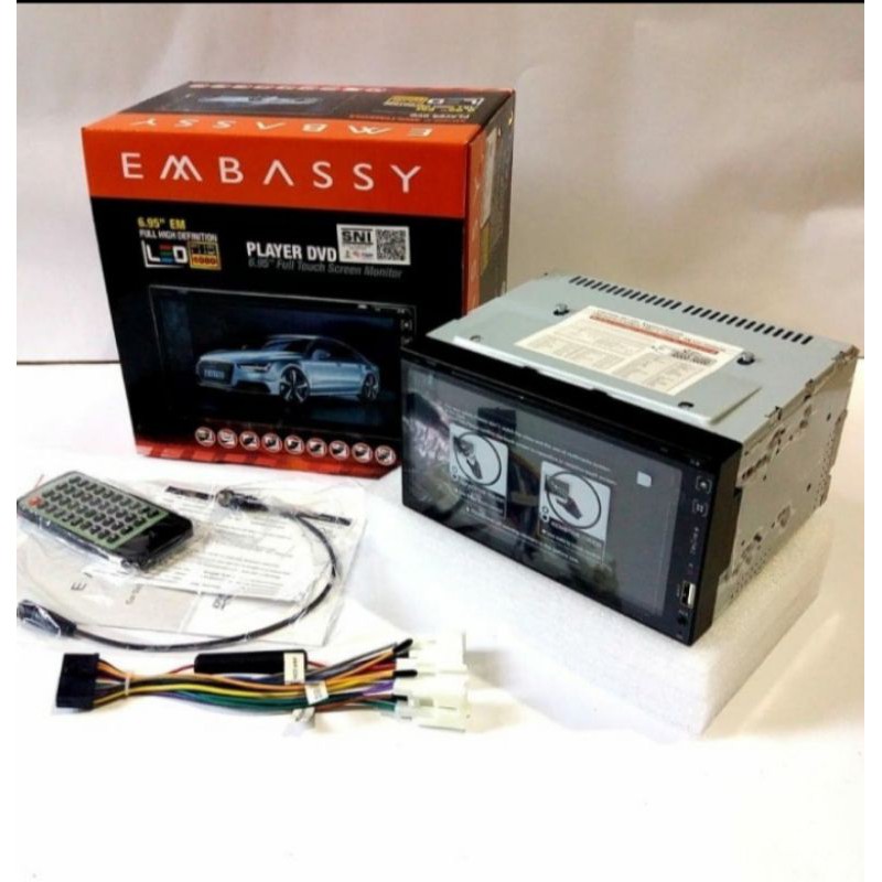 Tape mobil head unit double din EMBASSY EM-6988 MIRROLINK BLUETOOTH