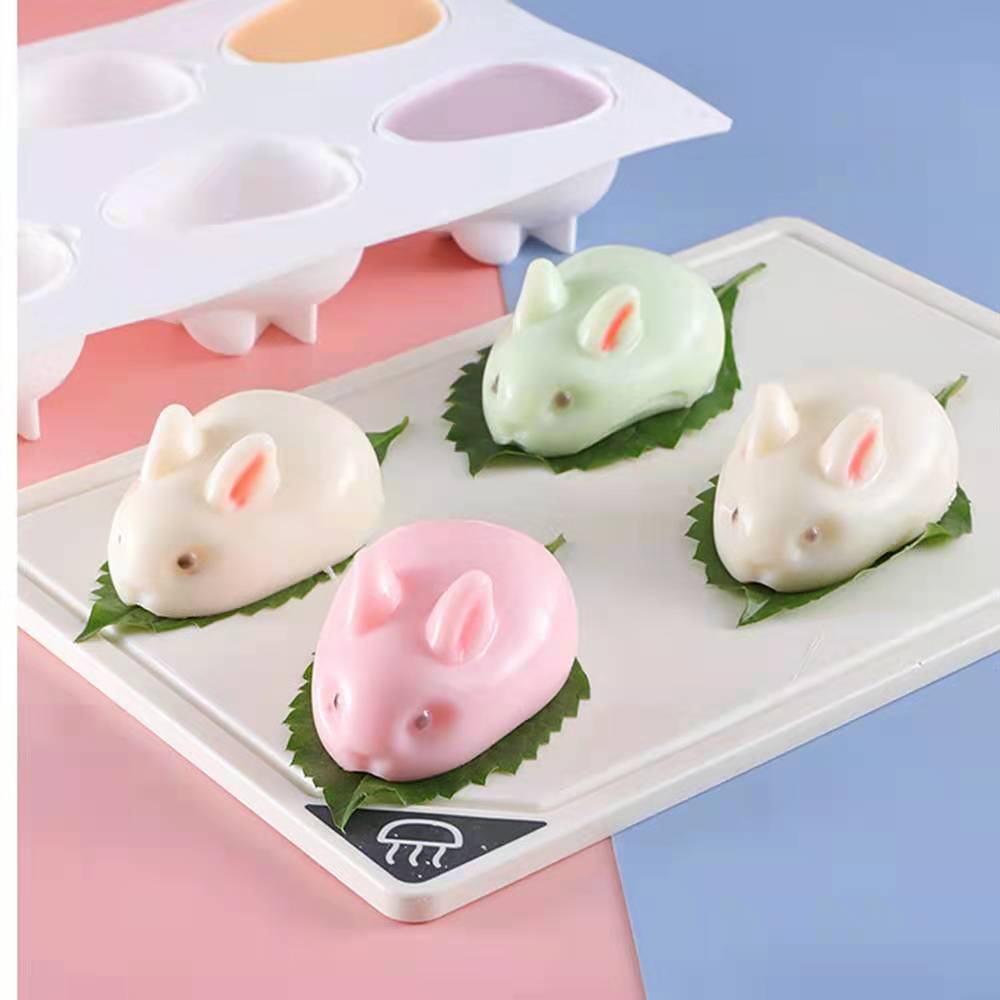 Loyang Silicone Cetakan Bolu Kue Puding Silikon Tahan Panas Rabbit Kelinci