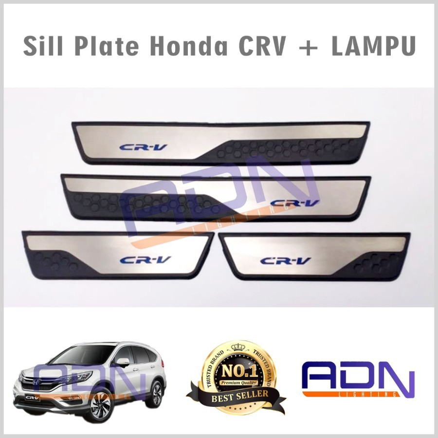 SILLPLATE SILL PLATE SAMPING HONDA CRV Nyala LAMPU BIRU LED ADN