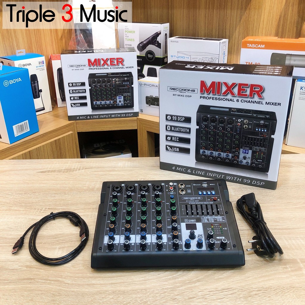 Recording Tech RTMX6 DSP RT-MX6 USB MIXER PODCAST 4 Channel