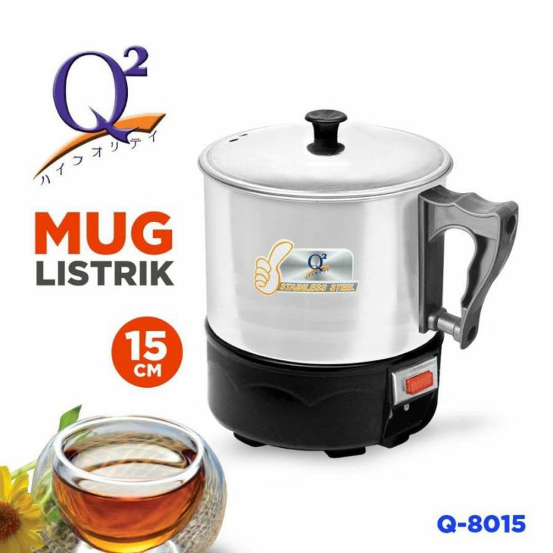 MUG LISTRIK Q2 / MUG LISTRIK SERBAGUNA / GELAS PEMANAS AIR / MUG LISTRIK STAINLESS