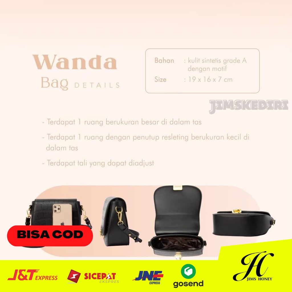 Tas Jims Honey Tas Selempang Slempang Wanita Ibu Ibu Import Korea Terbaru Murah untuk Cewek Pesta Kondangan Elegan Wanda Bag Jimshoney