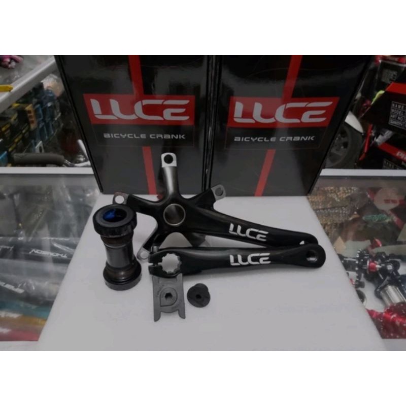 CRANK ARM SEPEDA LUCE HITAM HT2 FOLDING BIKE HOLLOWTECH 2