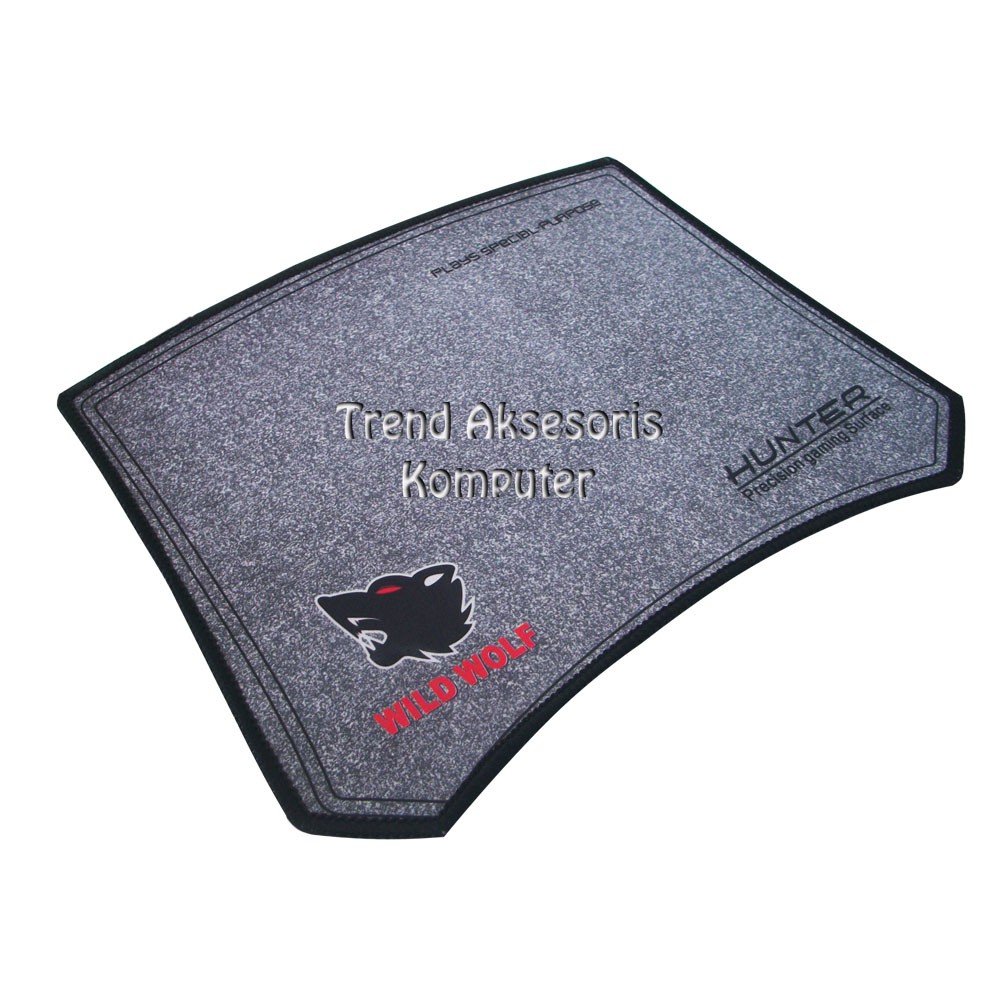 Trend-Hunter MousePad Gaming Bordir Wild Wolf 30 X 25 cm - Abu Abu