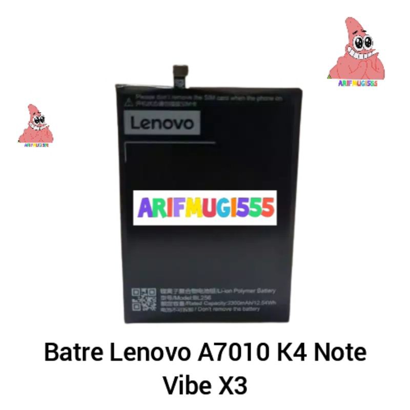 Batre Baterai Battray Battery Lenovo A7010 BL-256 K4 Note Vibe X3 Original