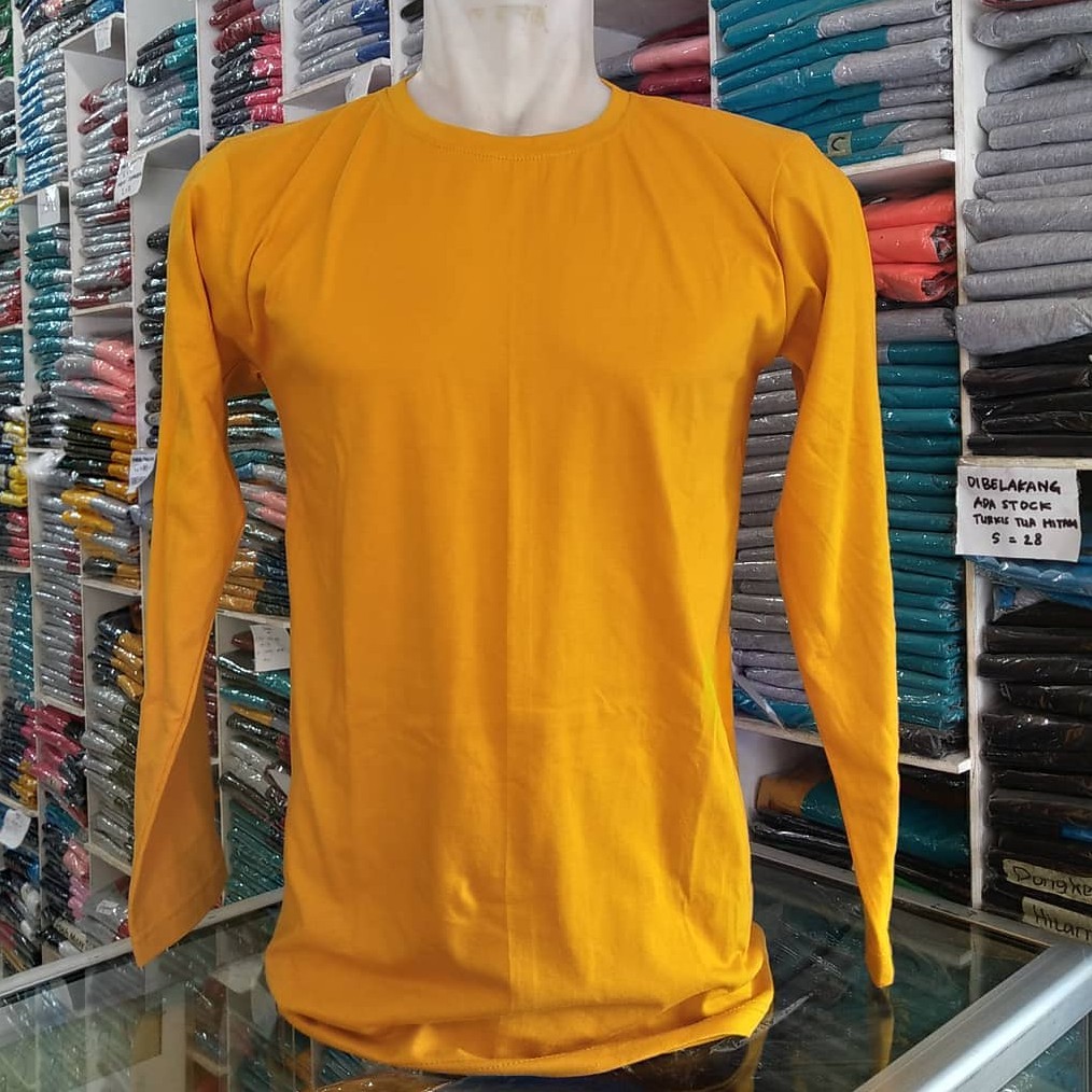 KAOS OBLONG PANJANG KUNING MUSTARD COTTON COMBED 30s