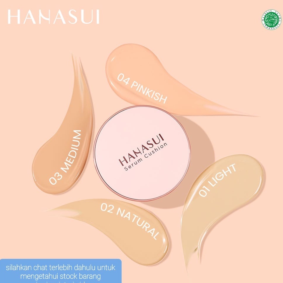 HANASUI SERUM CUSHION 15GR NATURAL DEWY FINISH FOUNDATION MAKE UP