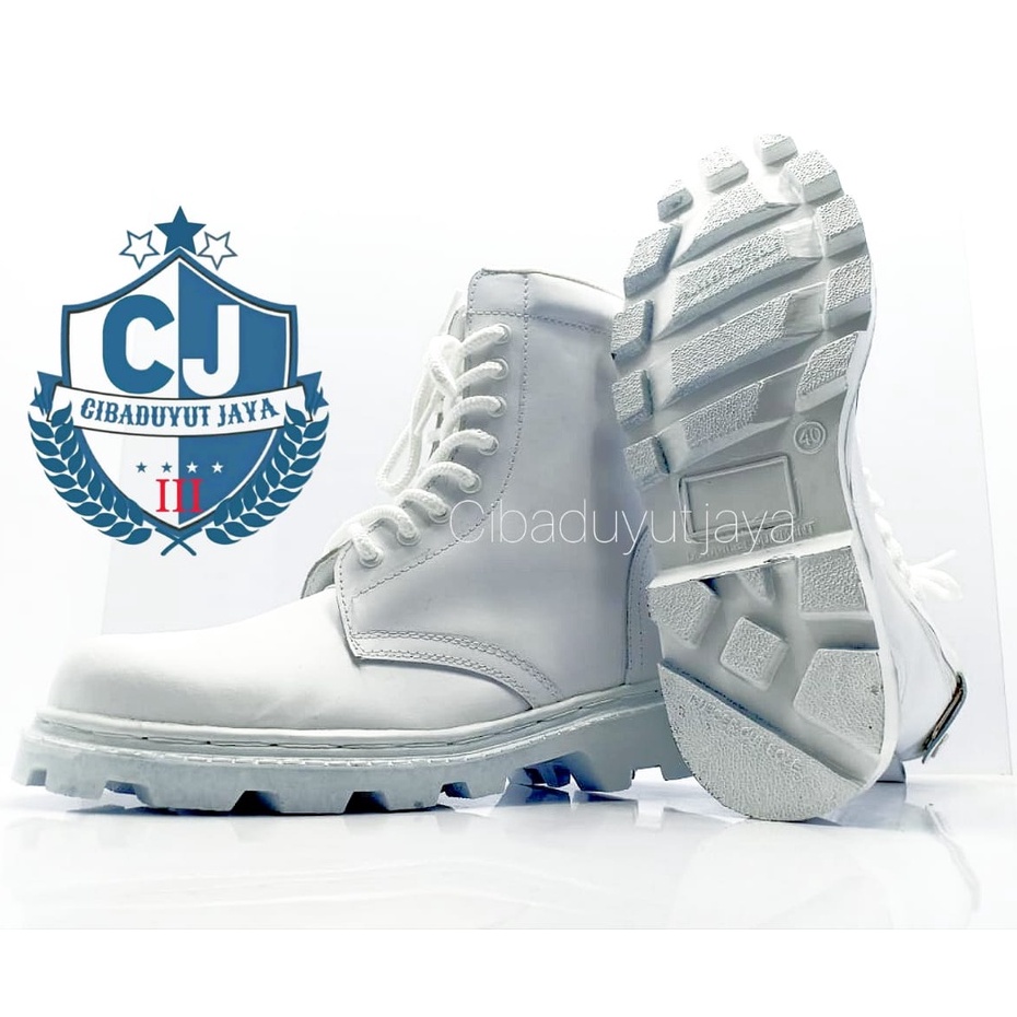 SEPATU PDL - Sepatu PDL paskibra full Putih / Sepatu pria boots