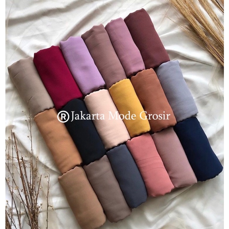 TERMURAH 8.8 Pashmina Ceruty Babydoll Premium / 180 x 75cm / Pashmina Ceruty / Pashmina Polos / Hijab Pashmina AR-RAHMAN