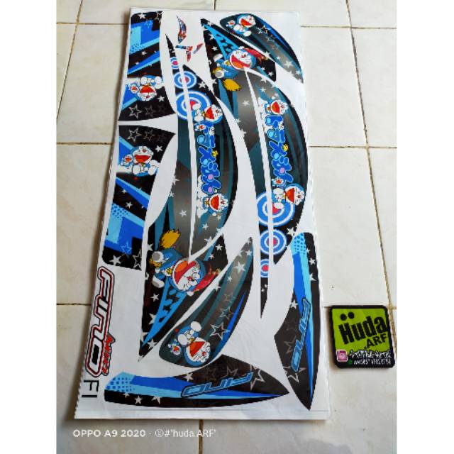 STRIPING STICKER LIS MOTOR DECAL VARIASI YAMAHA FINO fi FINO INJEKSI FINO 125 "doraemon"