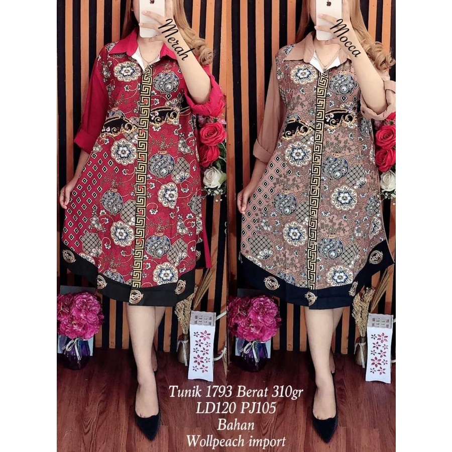 M4627 tunik JUMBO VR katun silk import bangkok 1793 adem